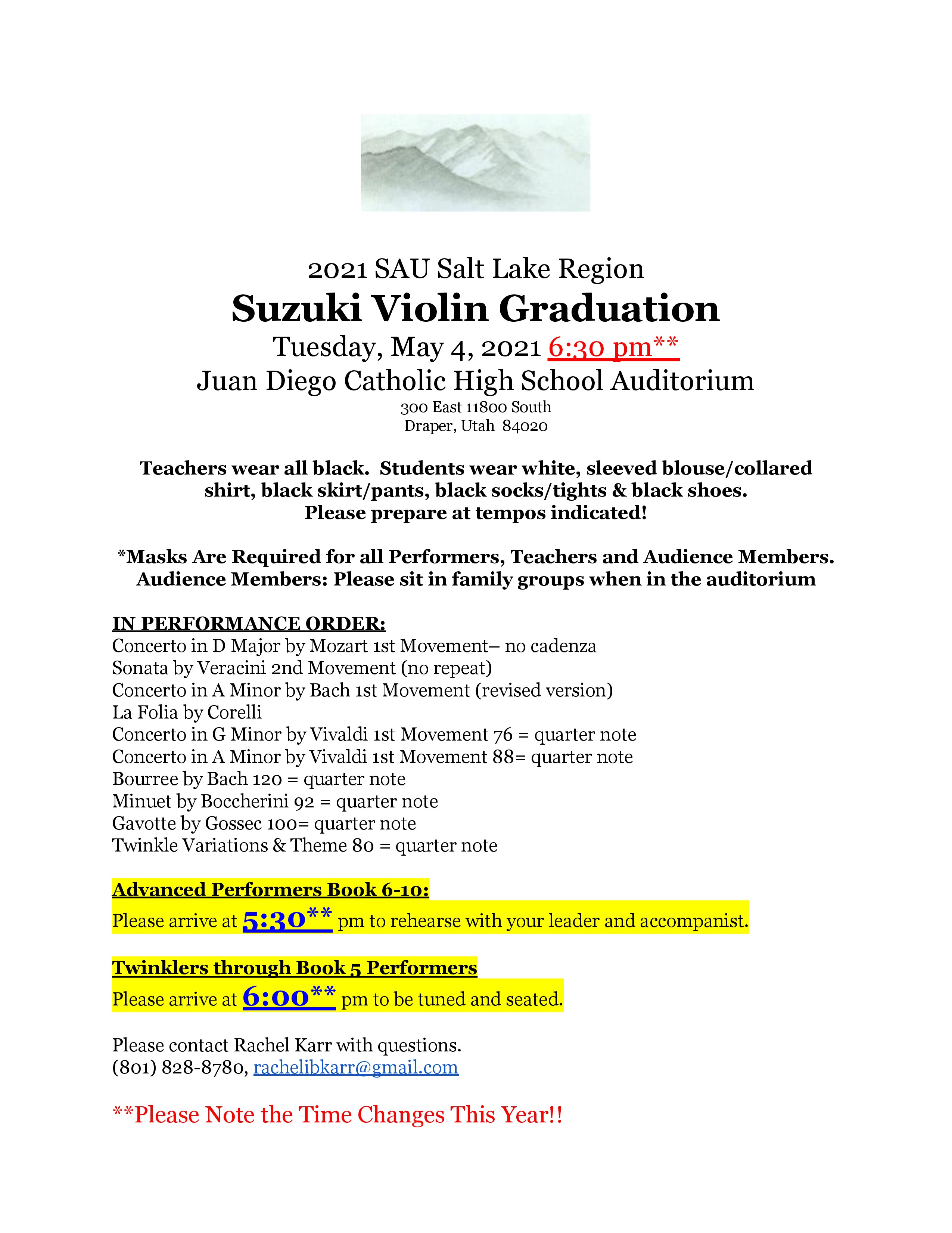 Salt Lake Violin Graduation 2021