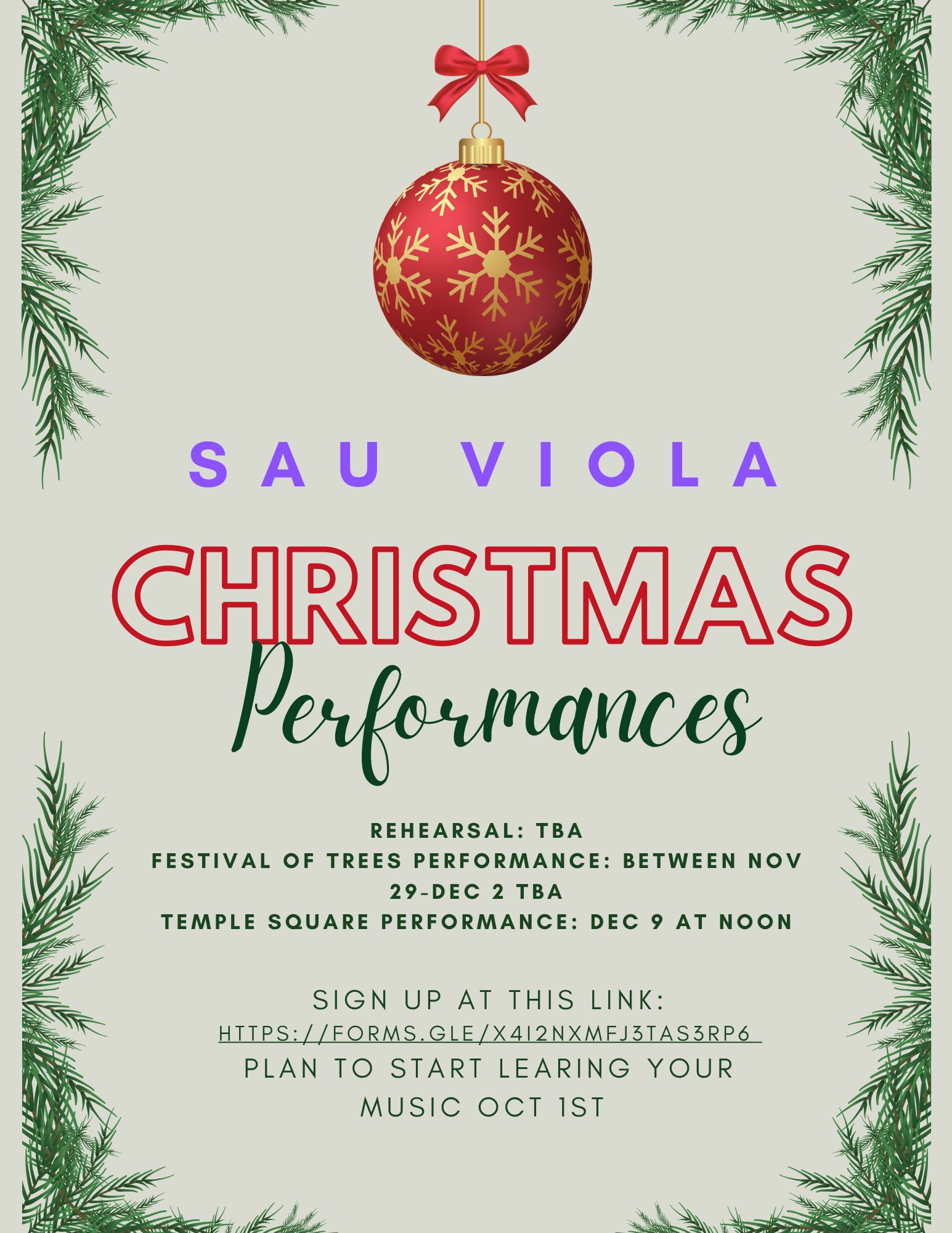 Viola Christmas Performances